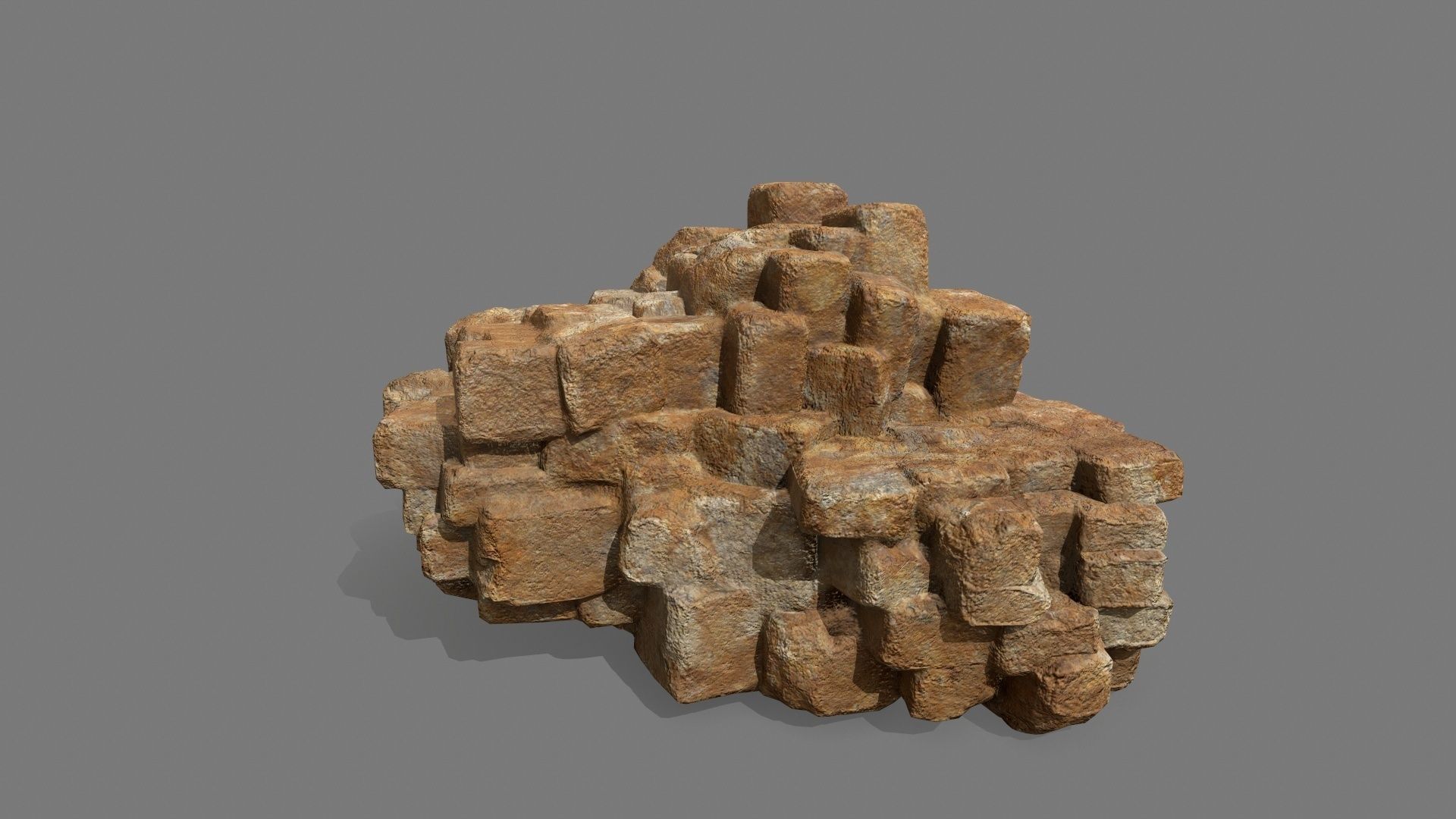 Stone Set piece of rock Low-poly 3D model_13