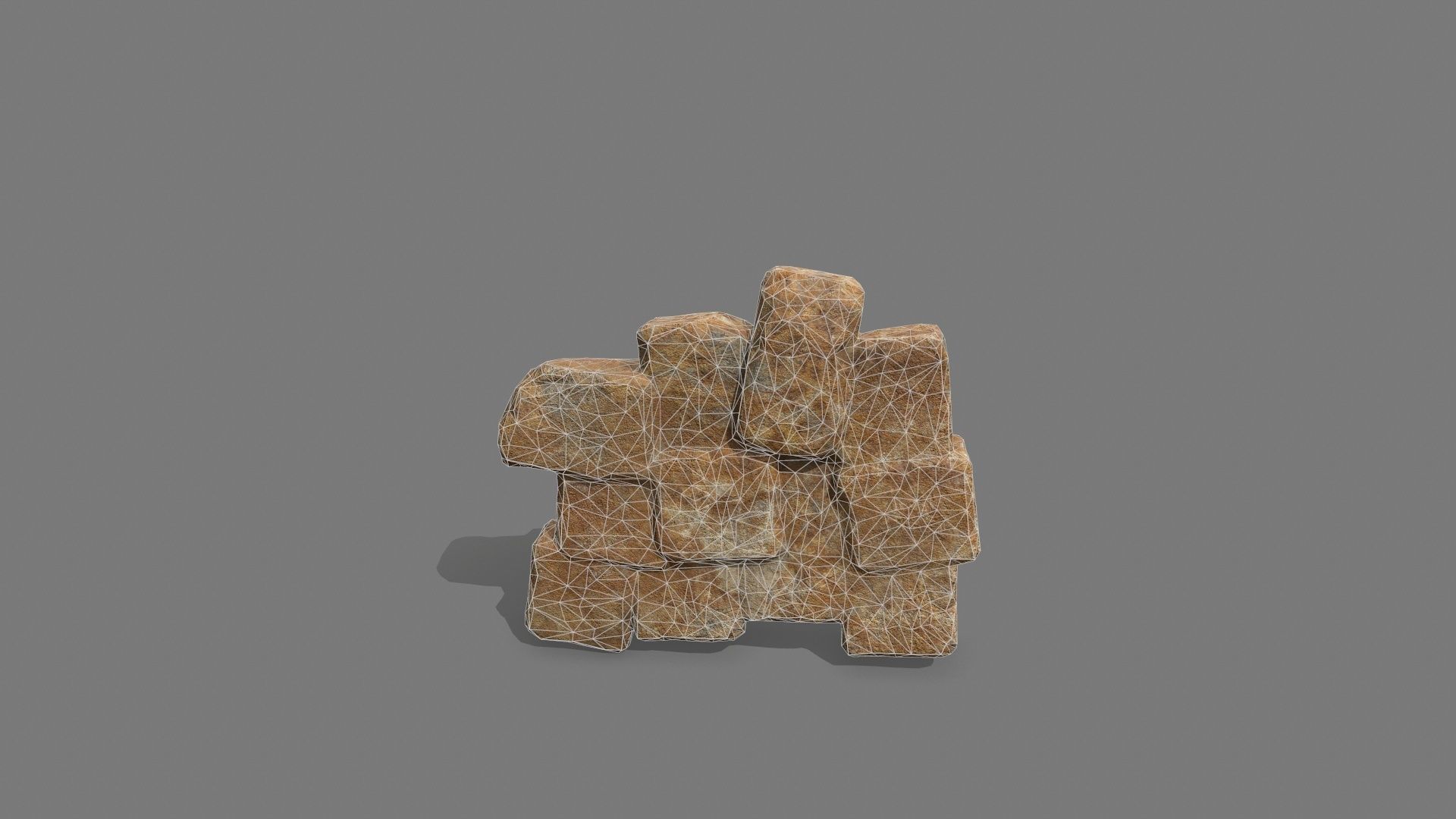 Stone Set piece of rock Low-poly 3D model_7