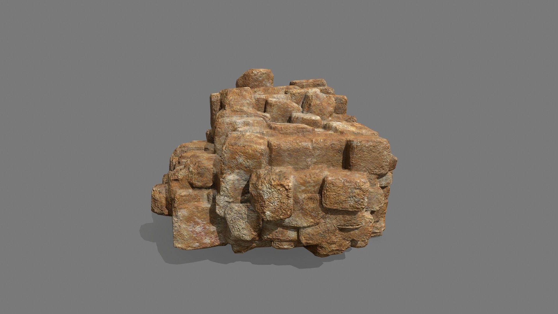 Stone Set piece of rock Low-poly 3D model_14