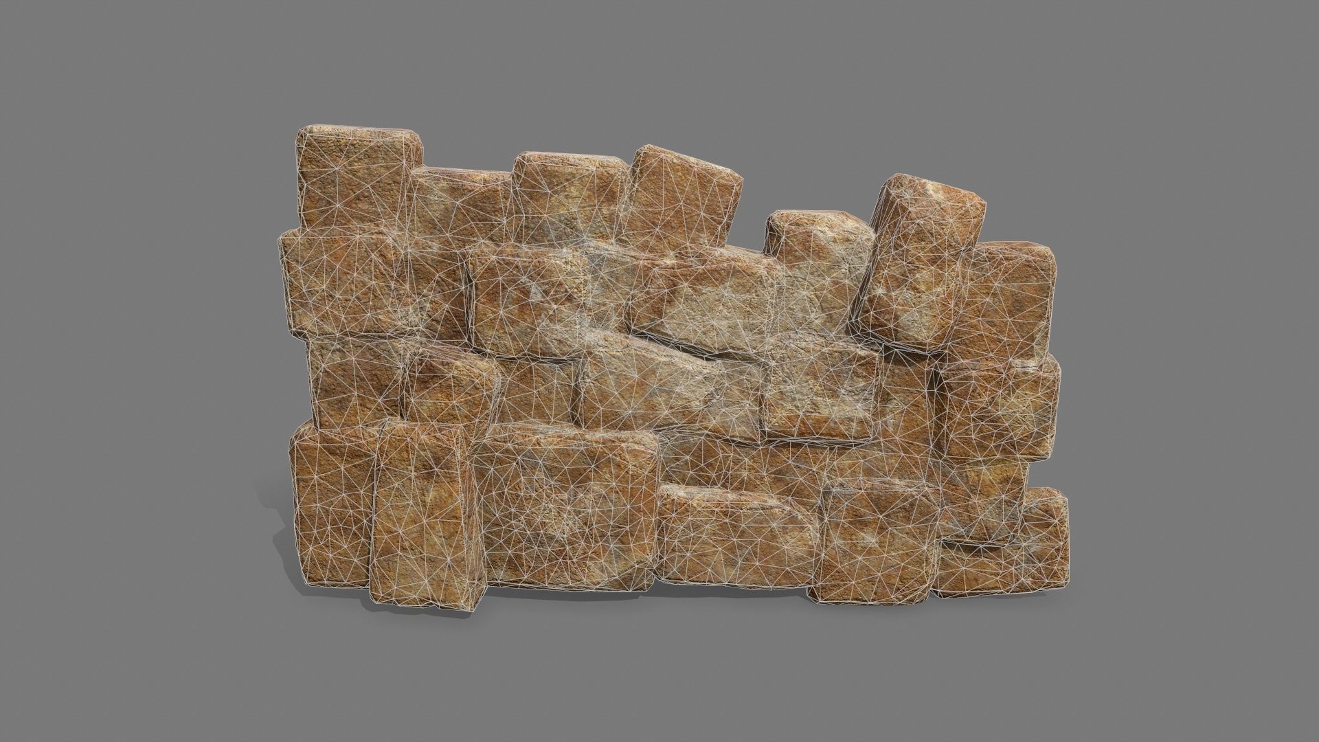 Stone Set piece of rock Low-poly 3D model_6