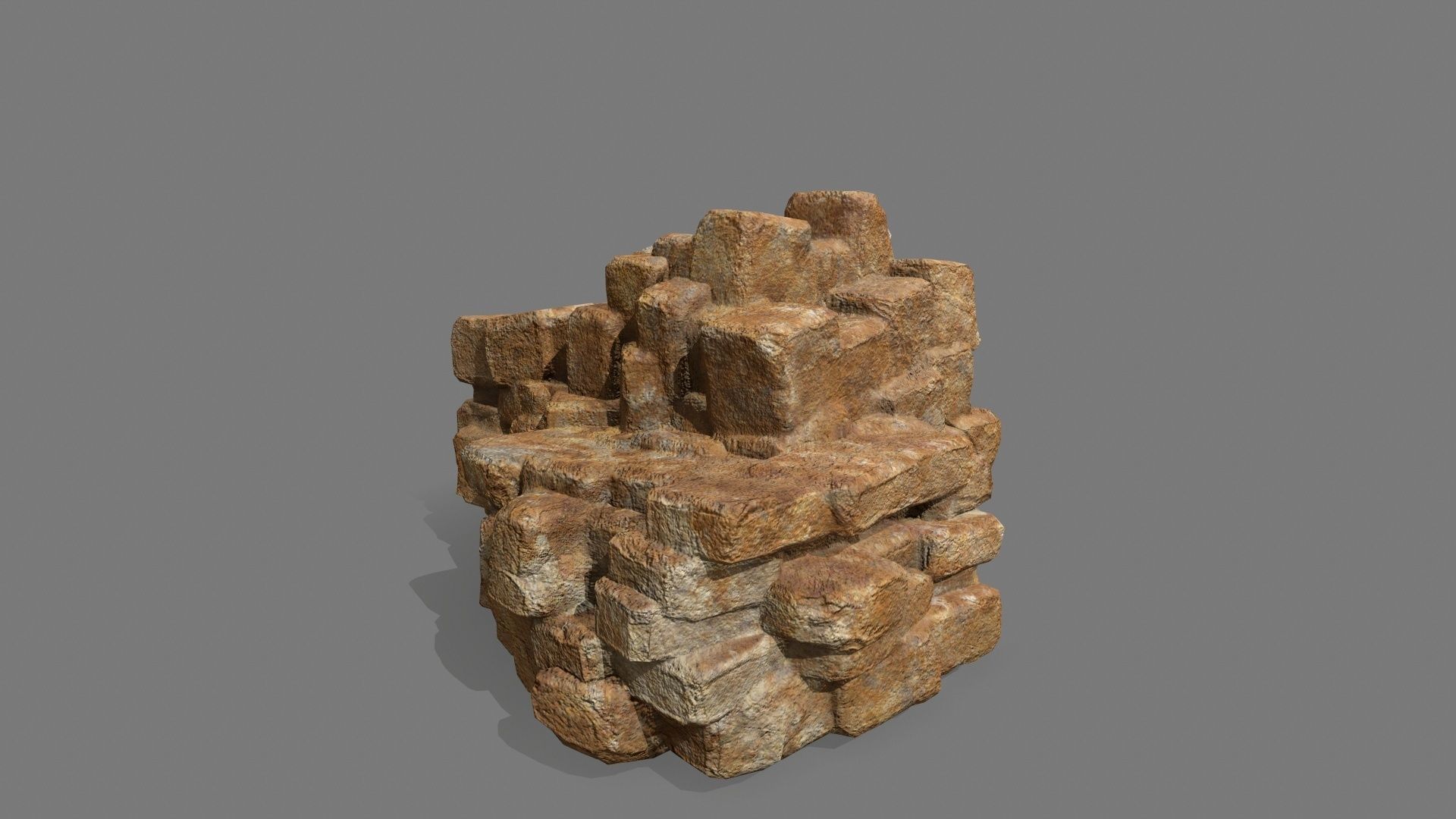 Stone Set piece of rock Low-poly 3D model_17