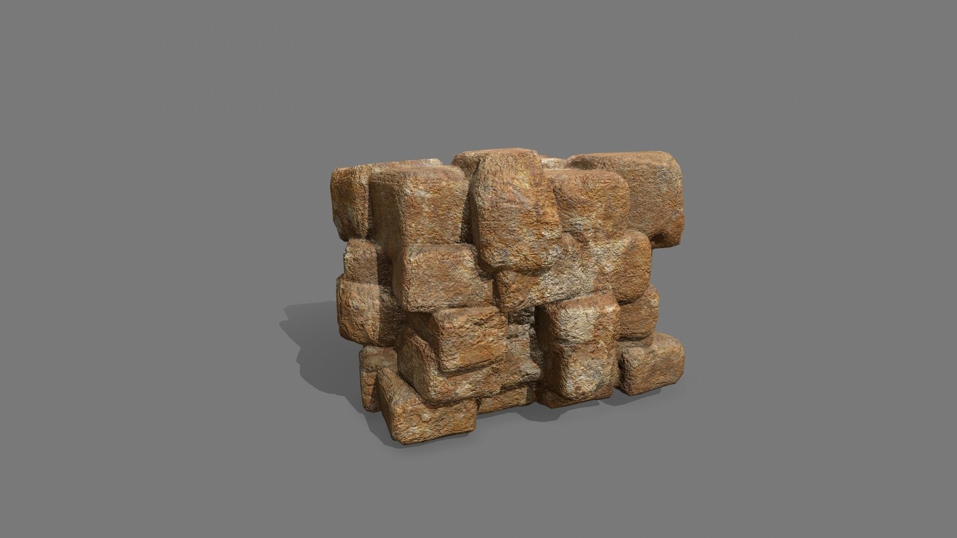 Stone Set piece of rock Low-poly 3D model_11