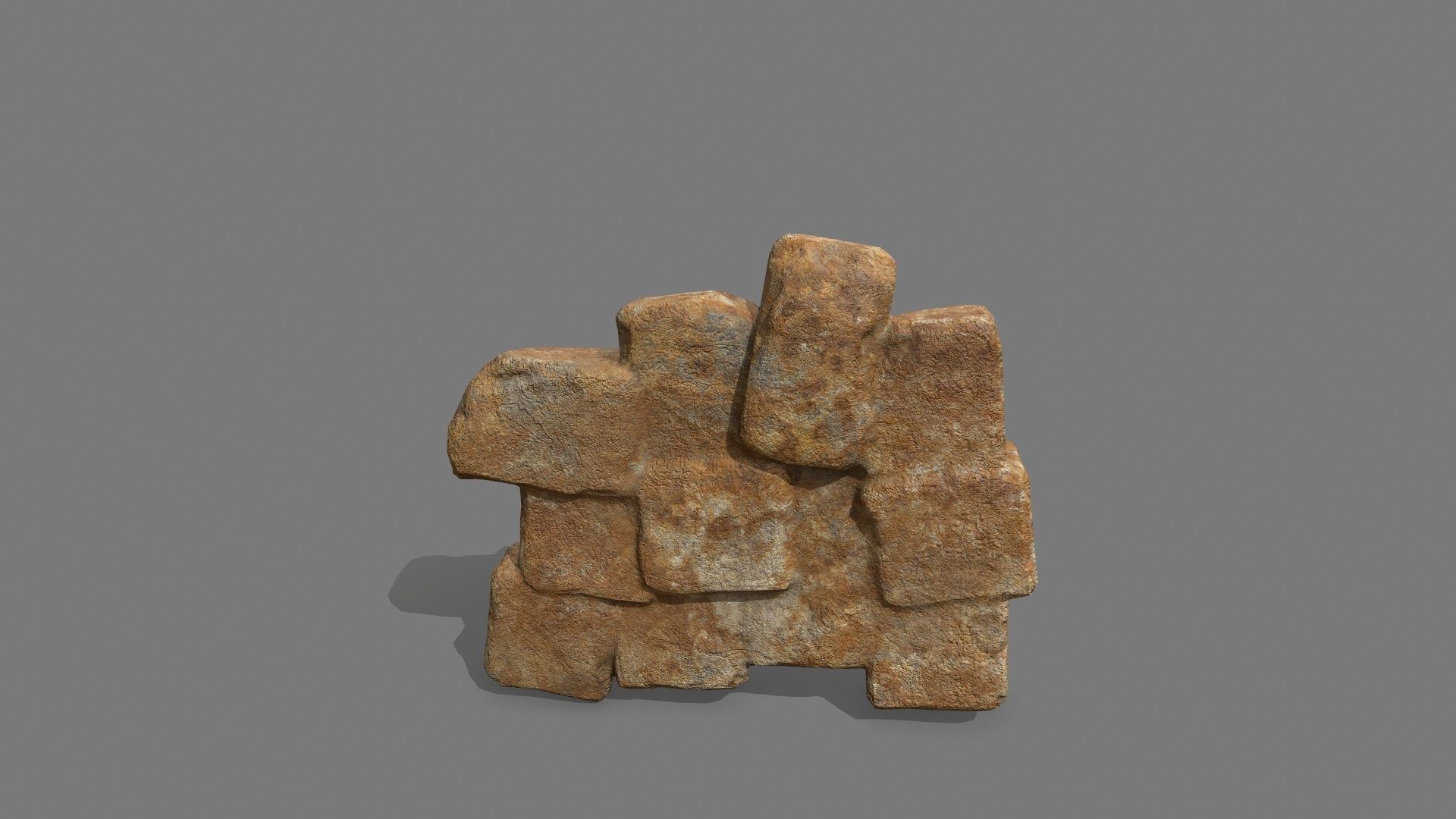 Stone Set piece of rock Low-poly 3D model_3