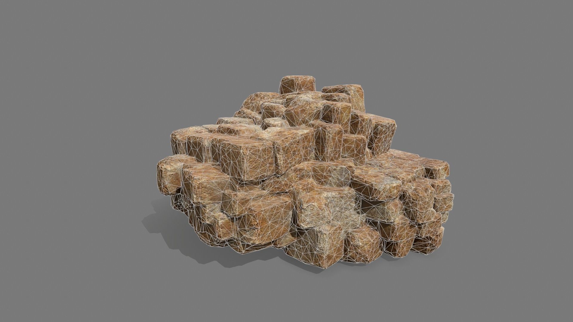 Stone Set piece of rock Low-poly 3D model_18