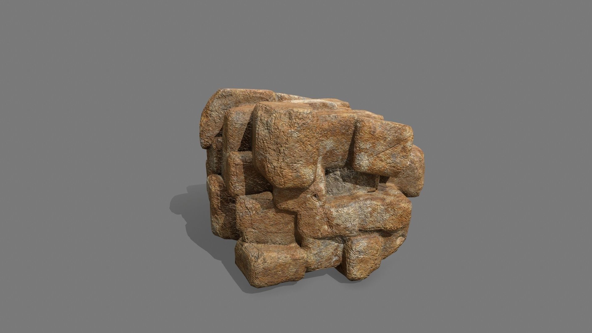 Stone Set piece of rock Low-poly 3D model_8