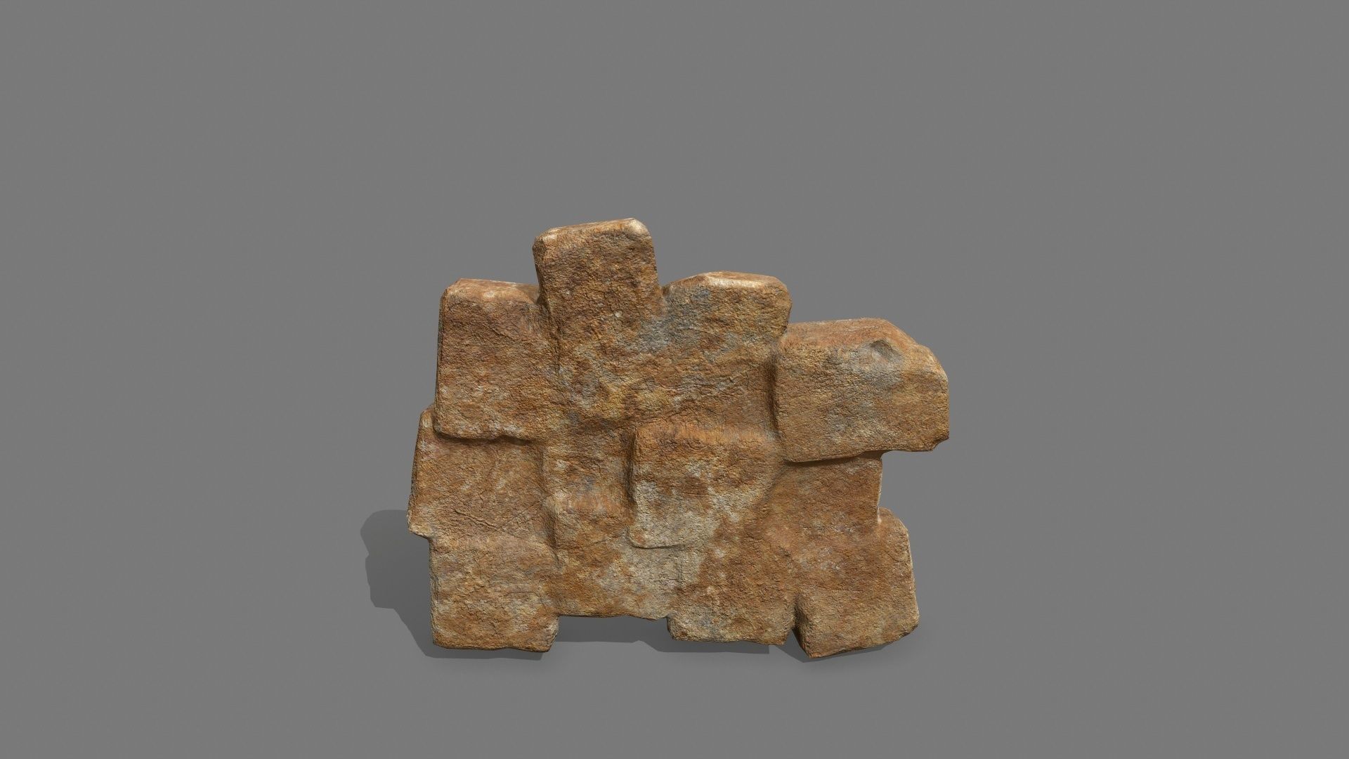 Stone Set piece of rock Low-poly 3D model_2
