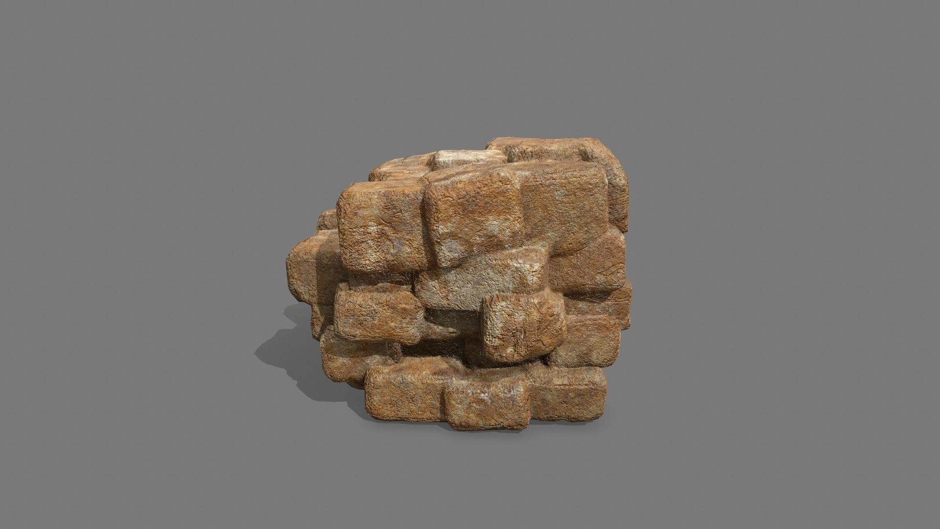 Stone Set piece of rock Low-poly 3D model_10