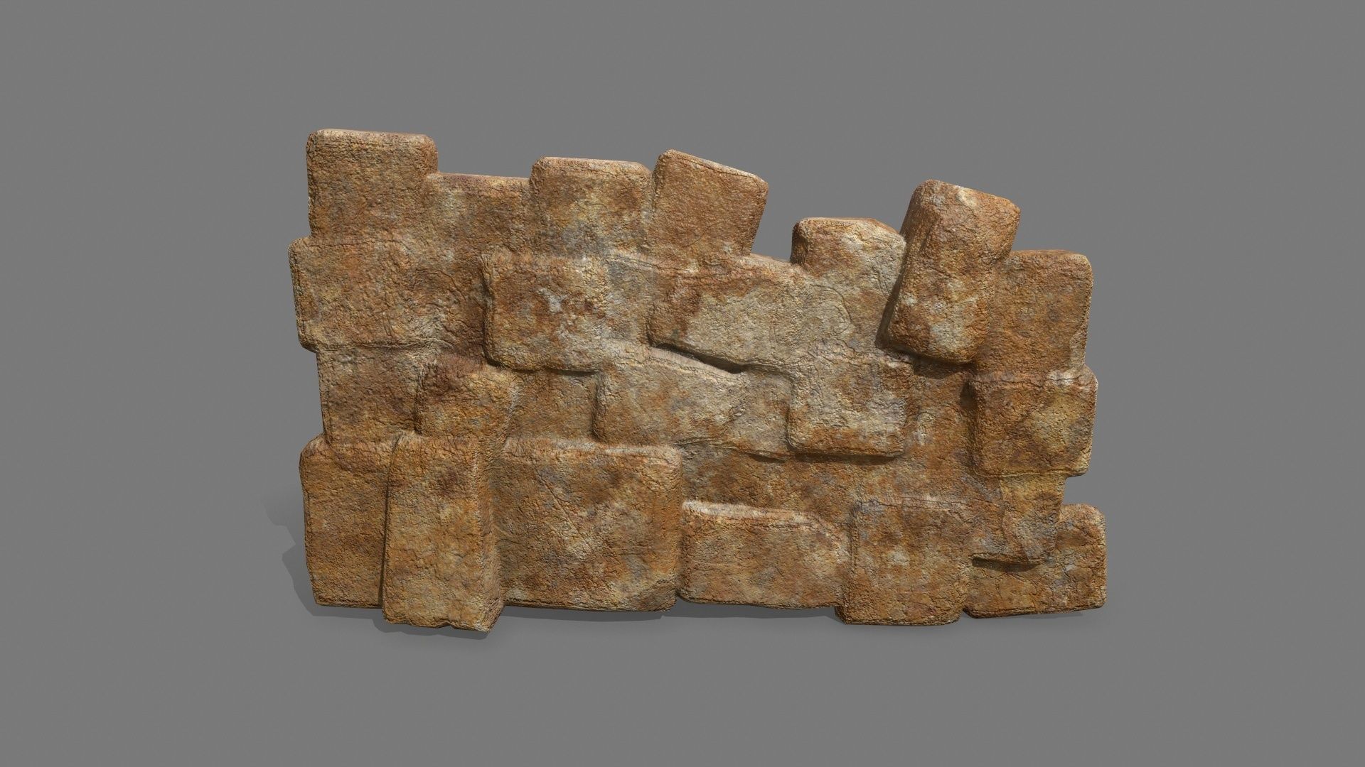 Stone Set piece of rock Low-poly 3D model_5