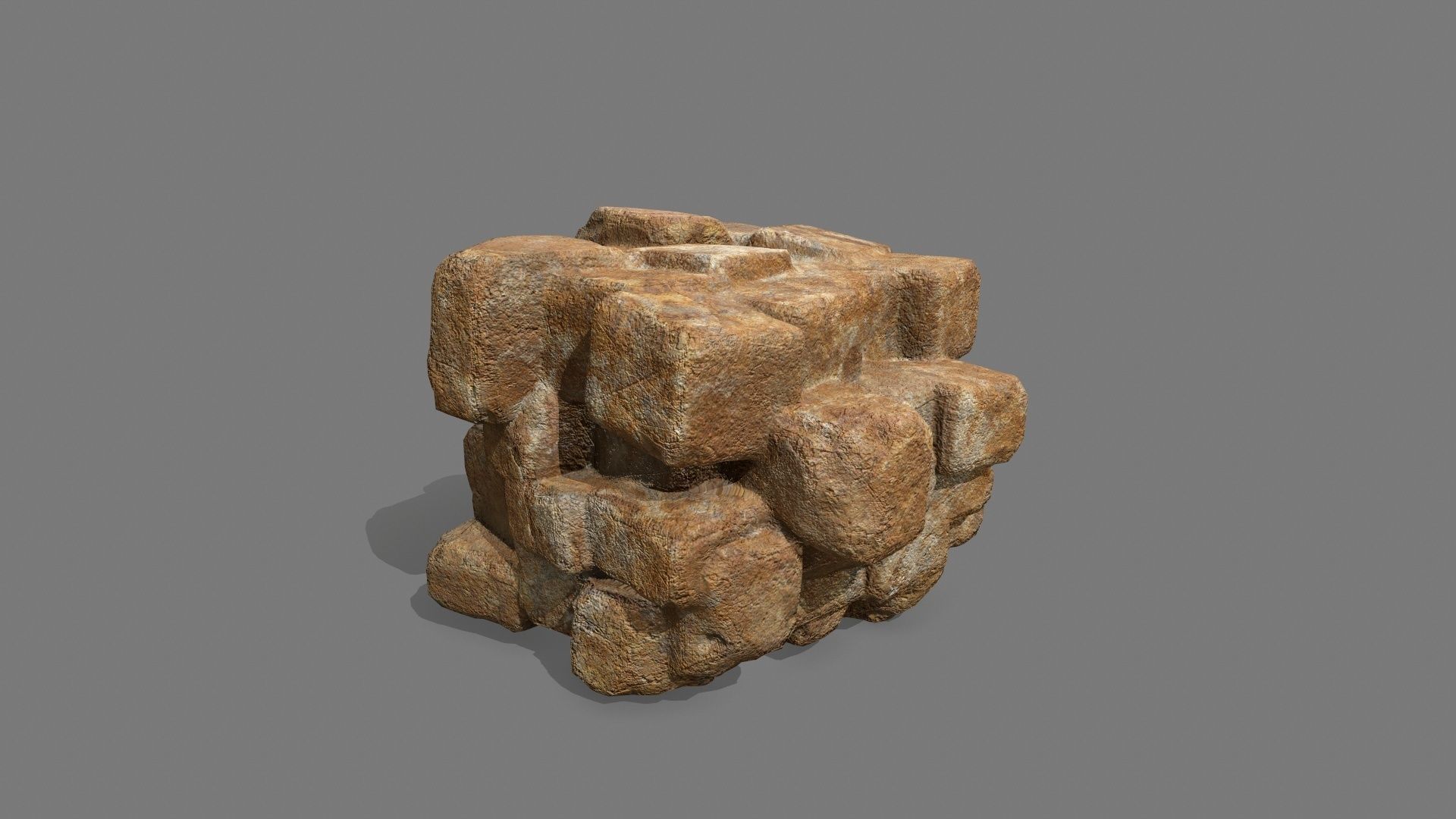 Stone Set piece of rock Low-poly 3D model_9