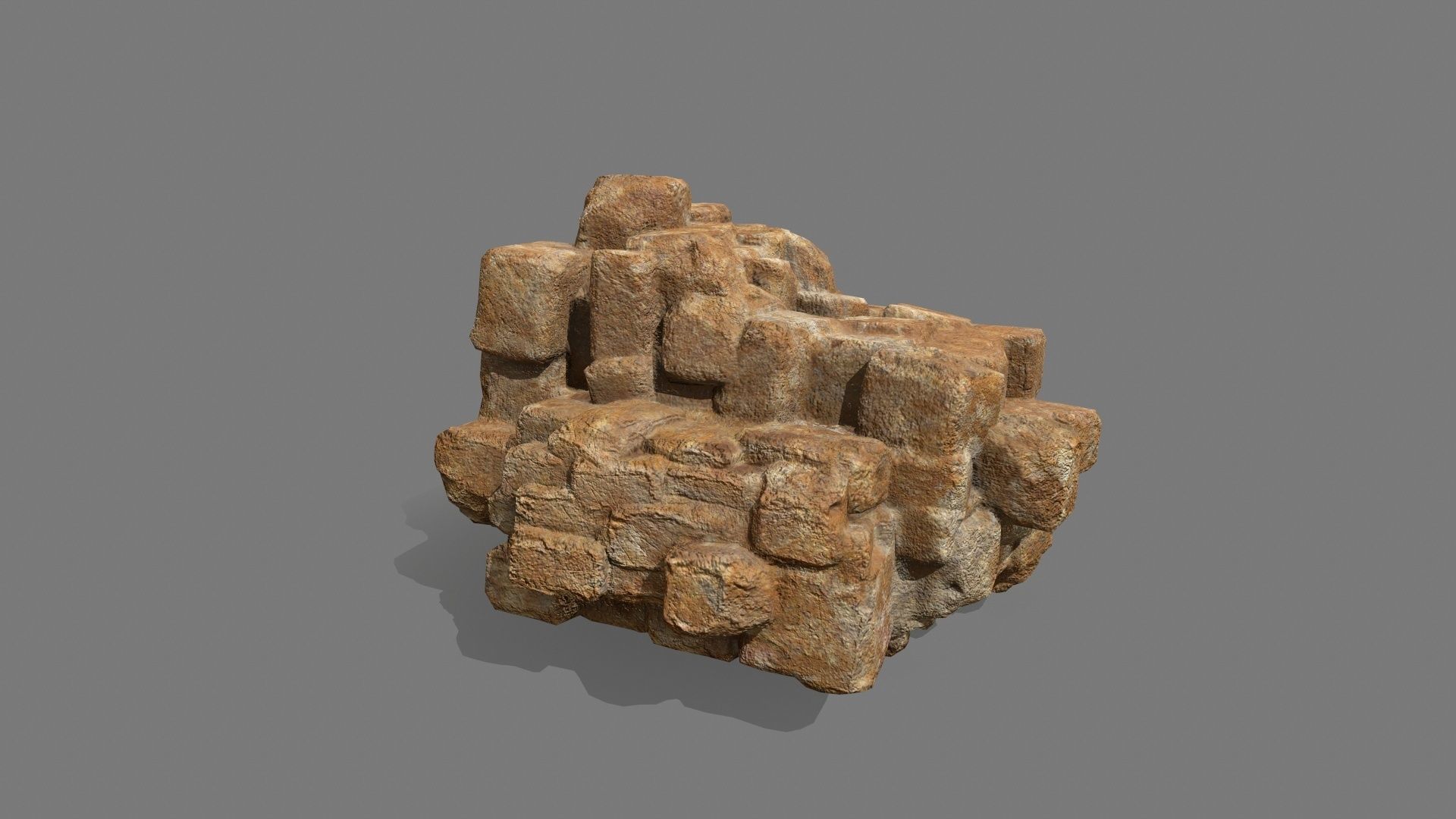 Stone Set piece of rock Low-poly 3D model_15