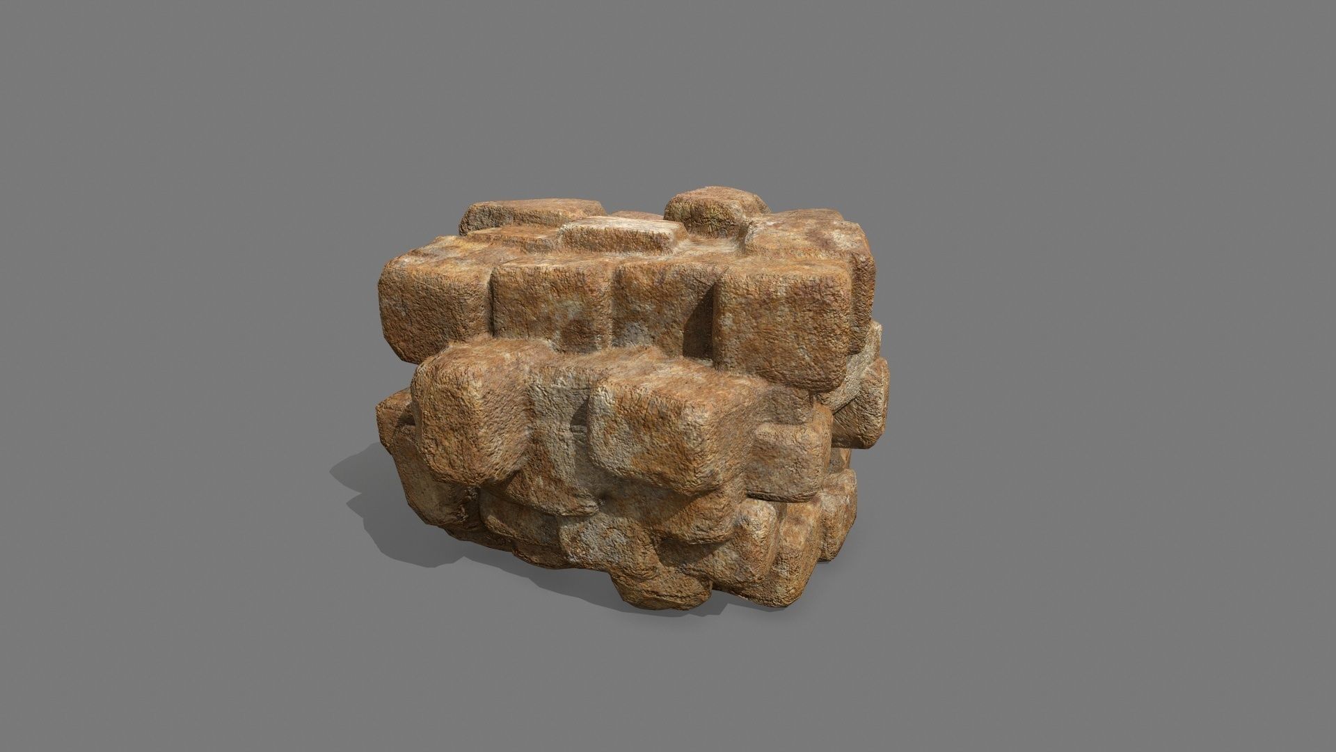 Stone Set piece of rock Low-poly 3D model_1