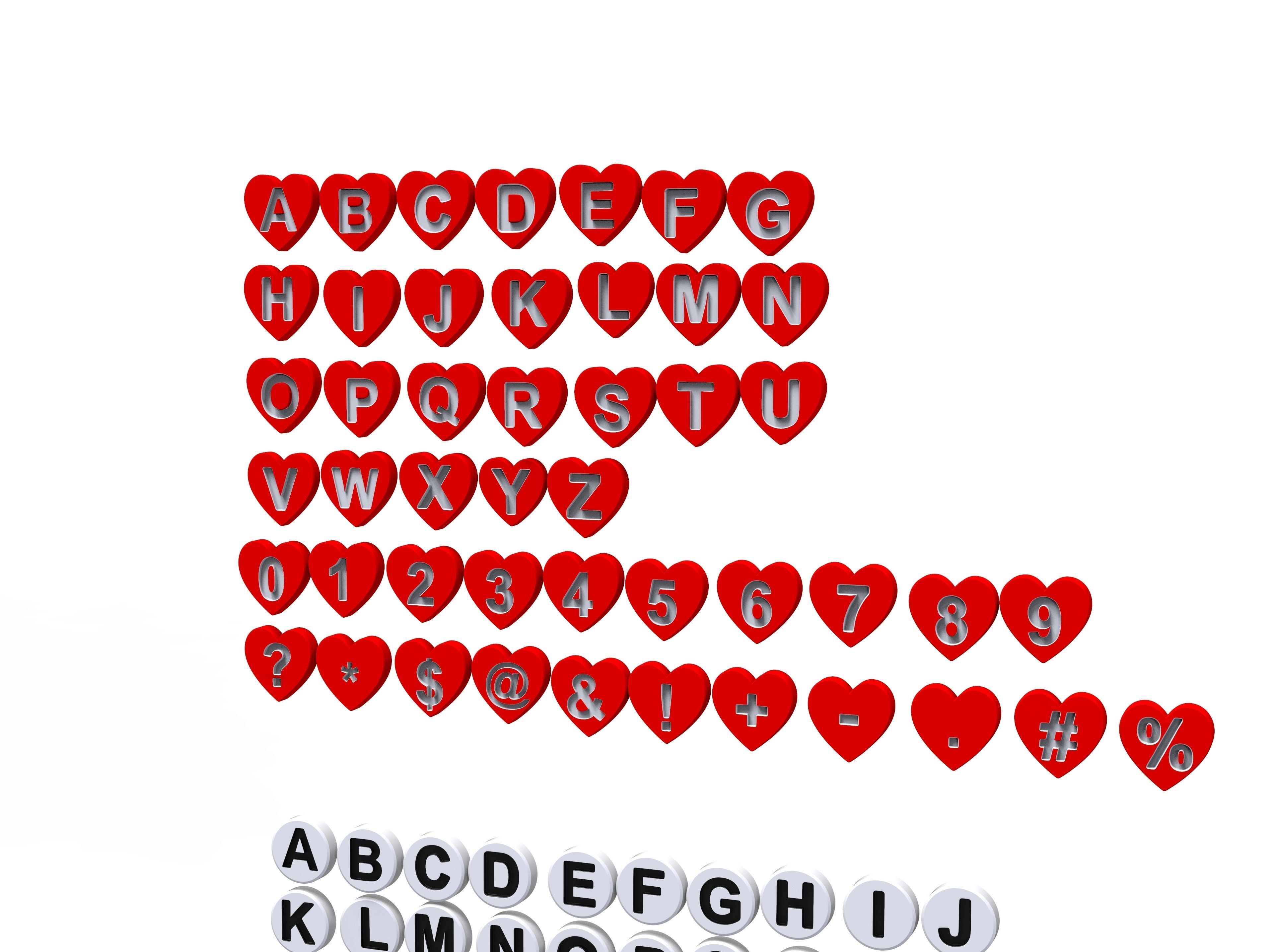 White Board  vs  English Letters  in 4 different  shape 3D Model Collection_14