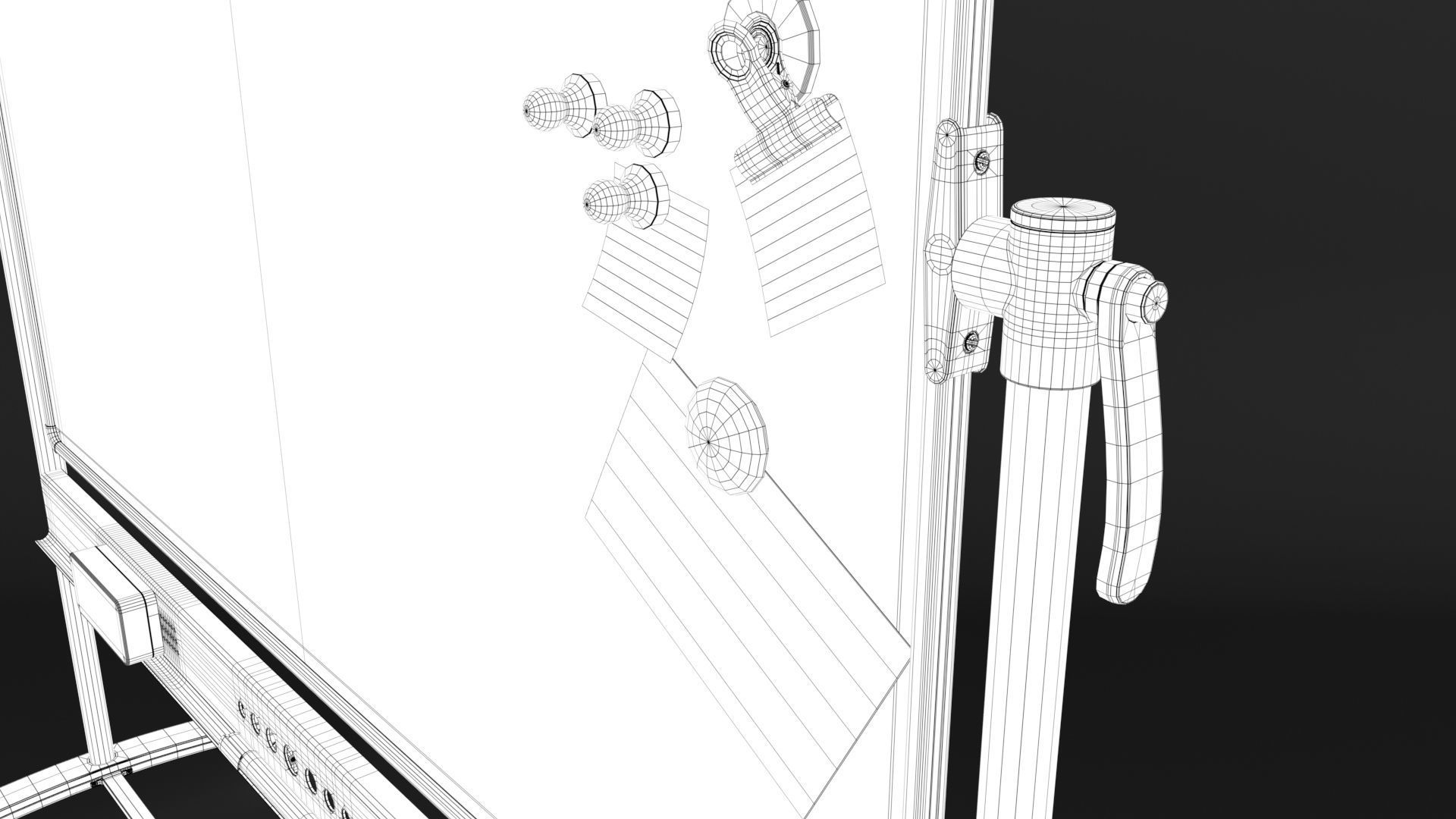 White Board  vs  English Letters  in 4 different  shape 3D Model Collection_22