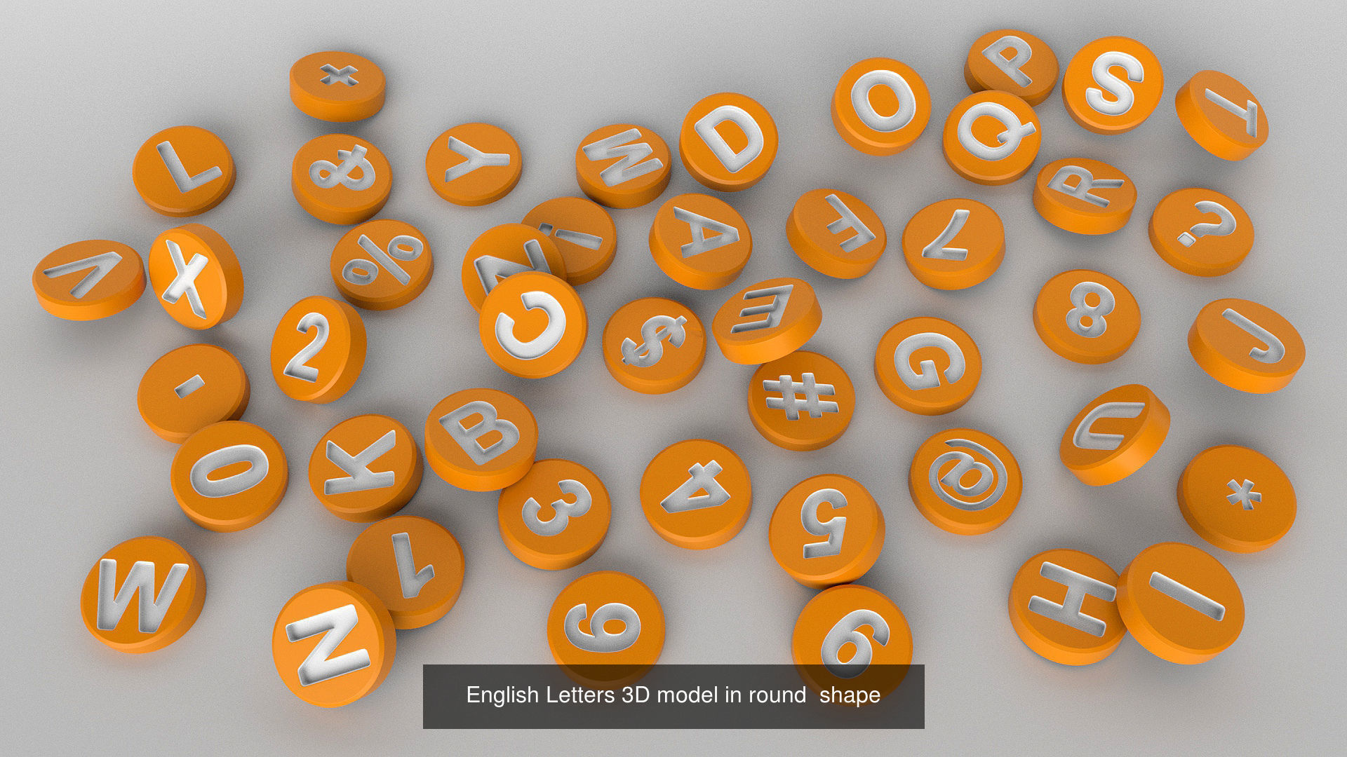 White Board  vs  English Letters  in 4 different  shape 3D Model Collection_10