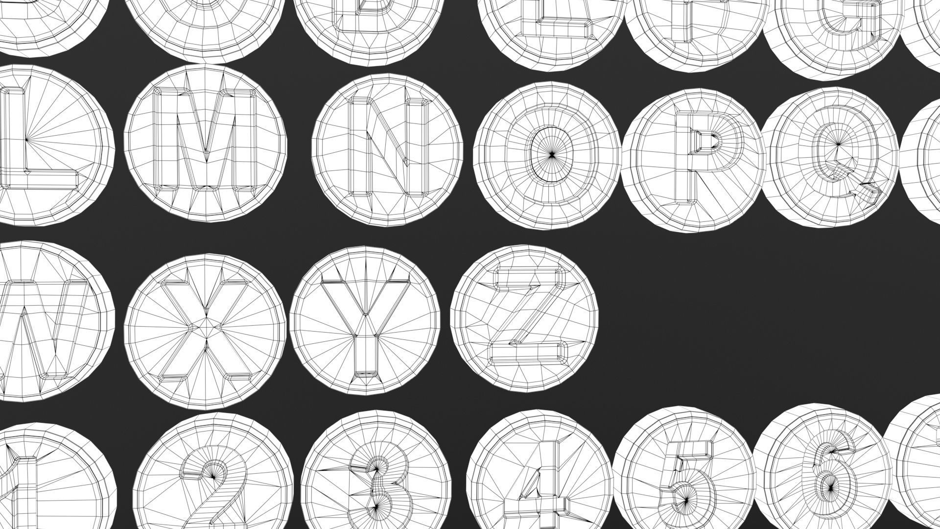 White Board  vs  English Letters  in 4 different  shape 3D Model Collection_17