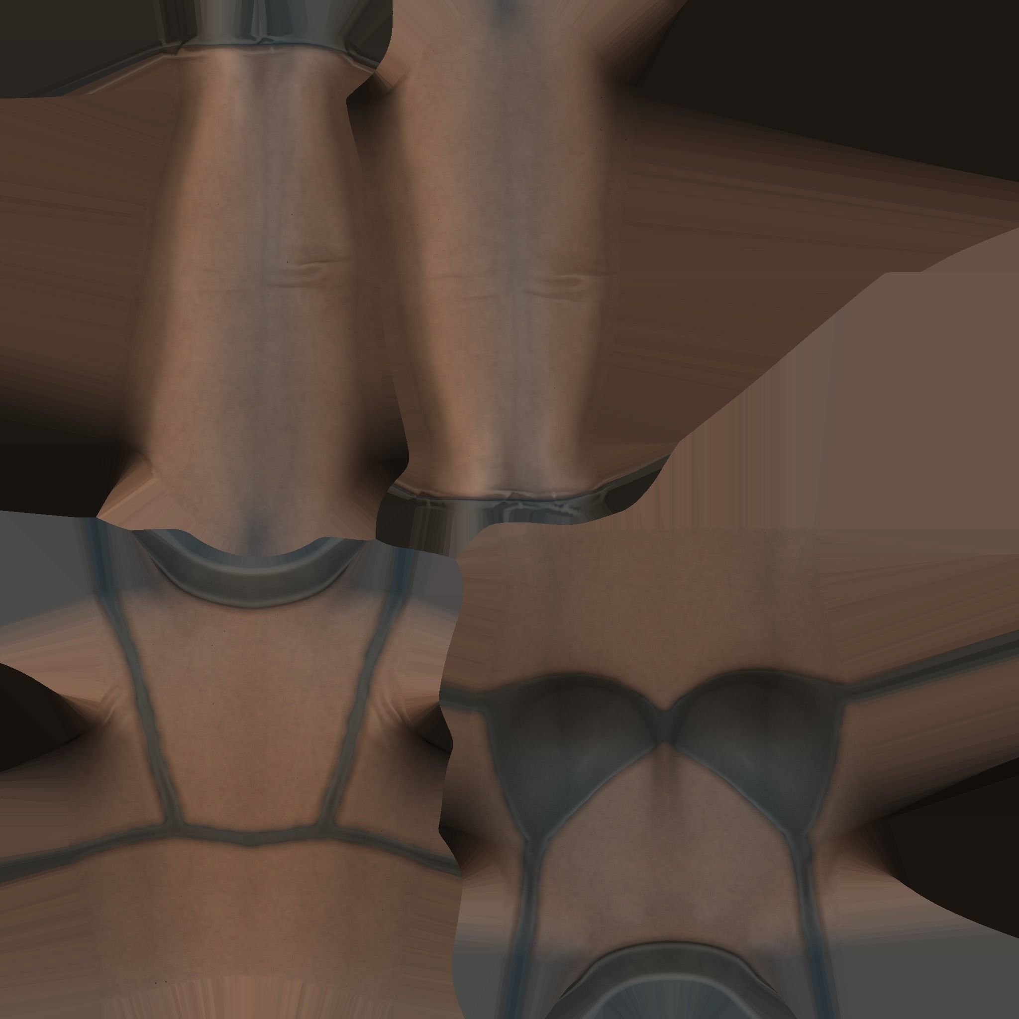 See Through Body Effect Sheer Top and Maroon Shiny Leather Pants Low-poly 3D model_9