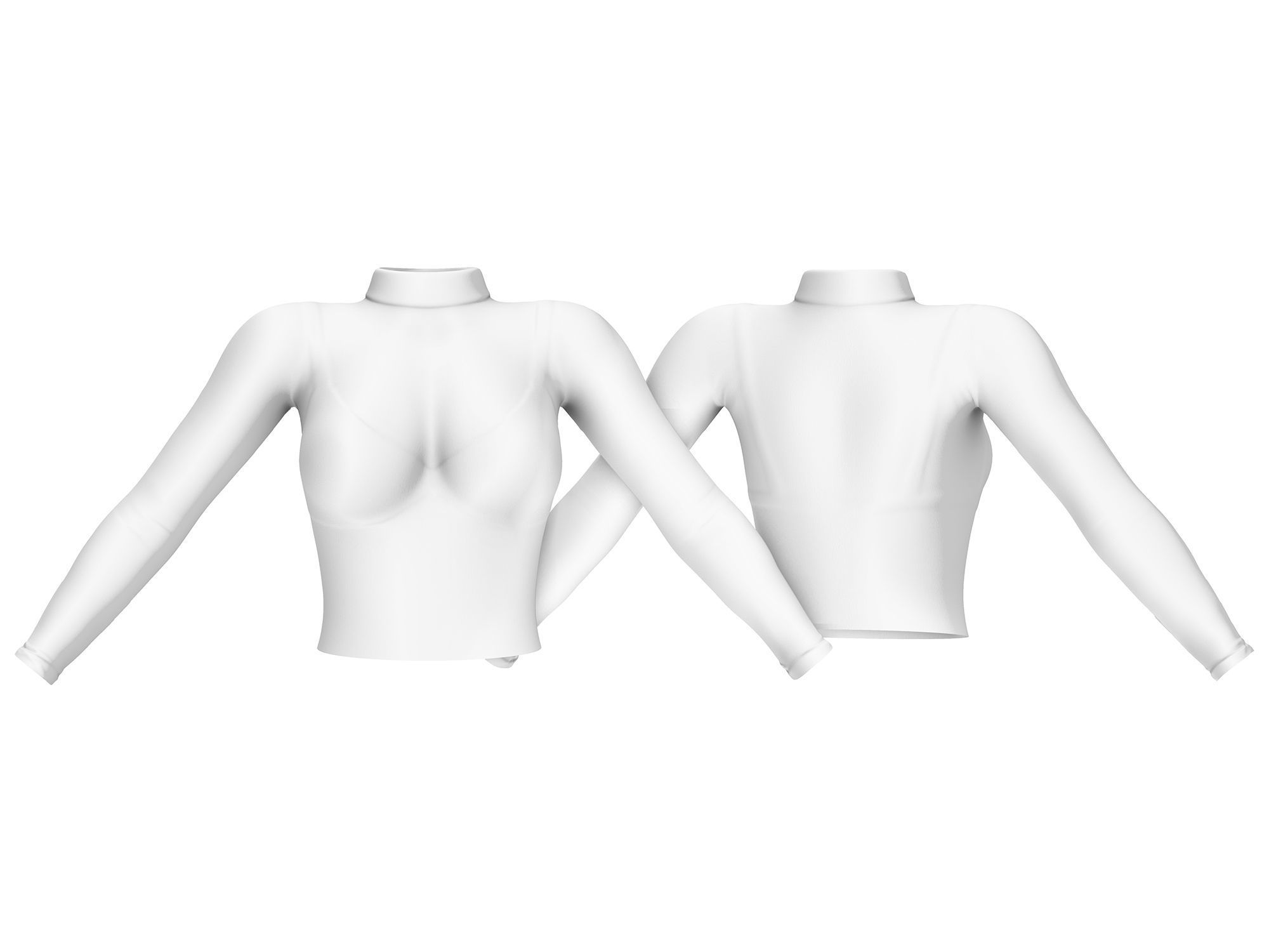 See Through Body Effect Sheer Top and Maroon Shiny Leather Pants Low-poly 3D model_8