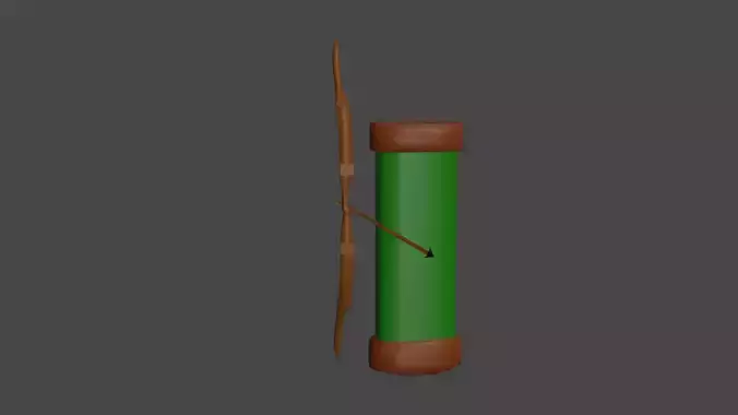 Bow and Arrow Low Poly Low-poly 3D model
