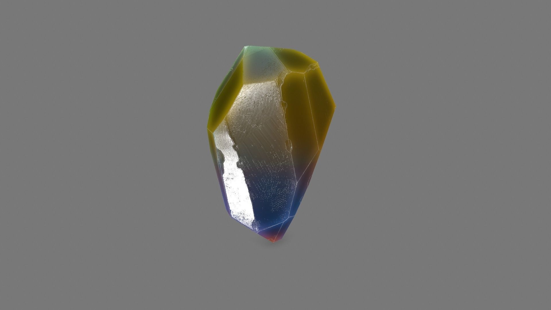 One Crystal Low-poly 3D model_4