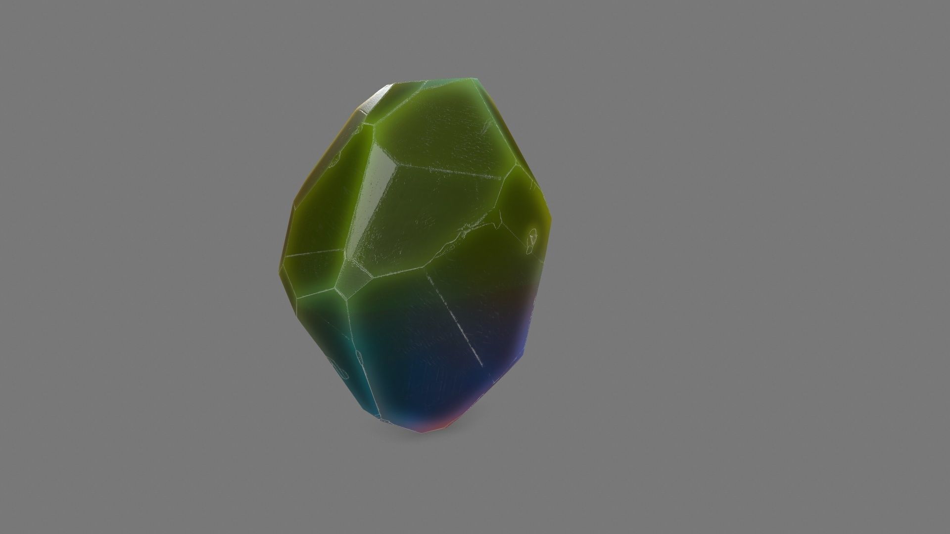 One Crystal Low-poly 3D model_2