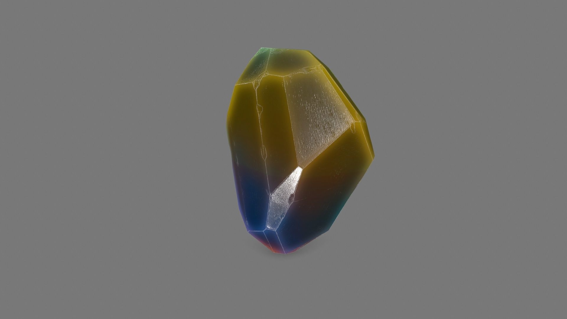 One Crystal Low-poly 3D model_3