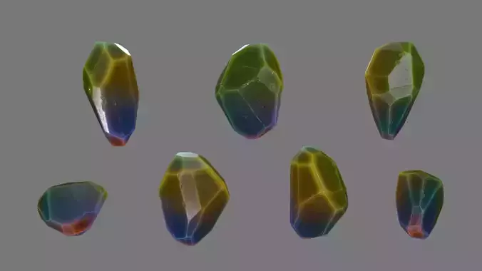 One Crystal Low-poly 3D model