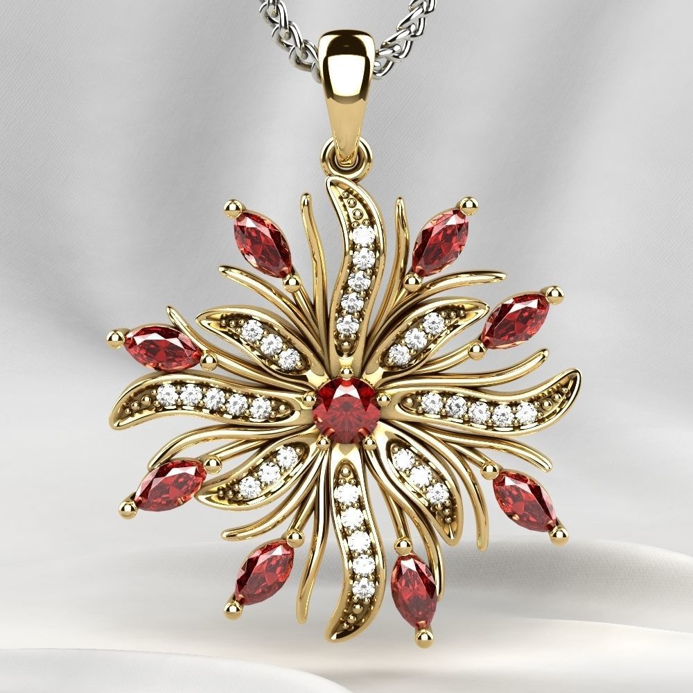 Beautiful Gold Pendant 3D print model_8