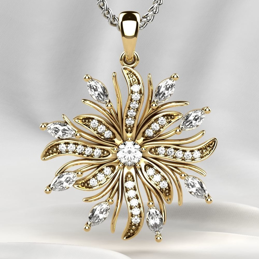 Beautiful Gold Pendant 3D print model_7