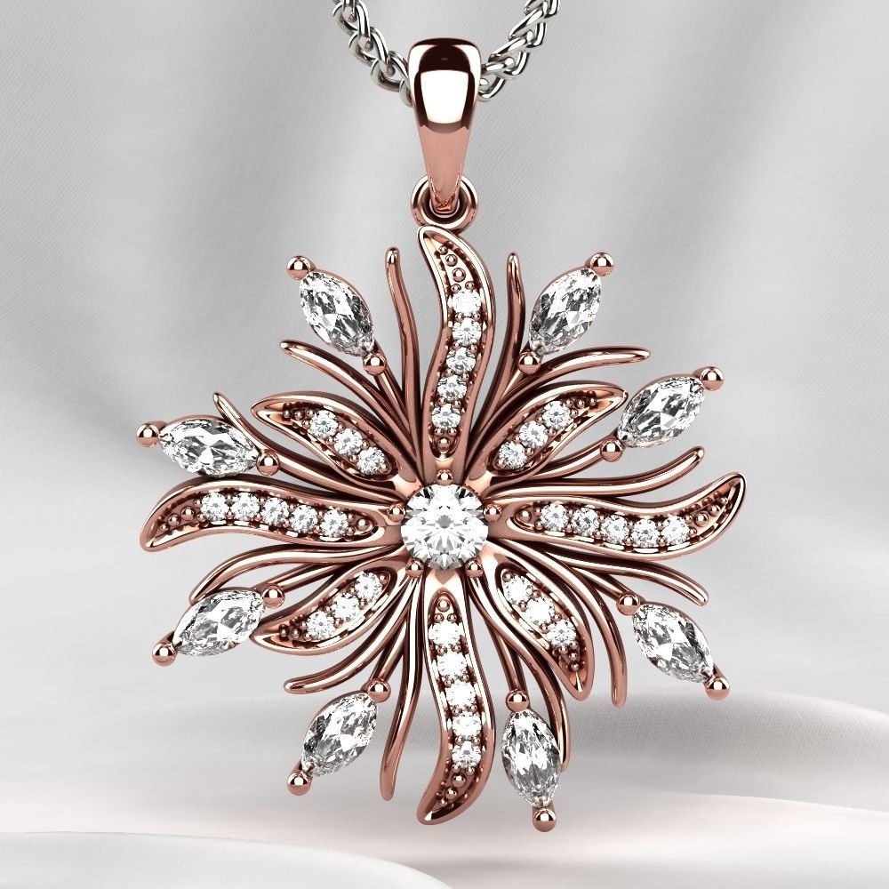 Beautiful Gold Pendant 3D print model_4