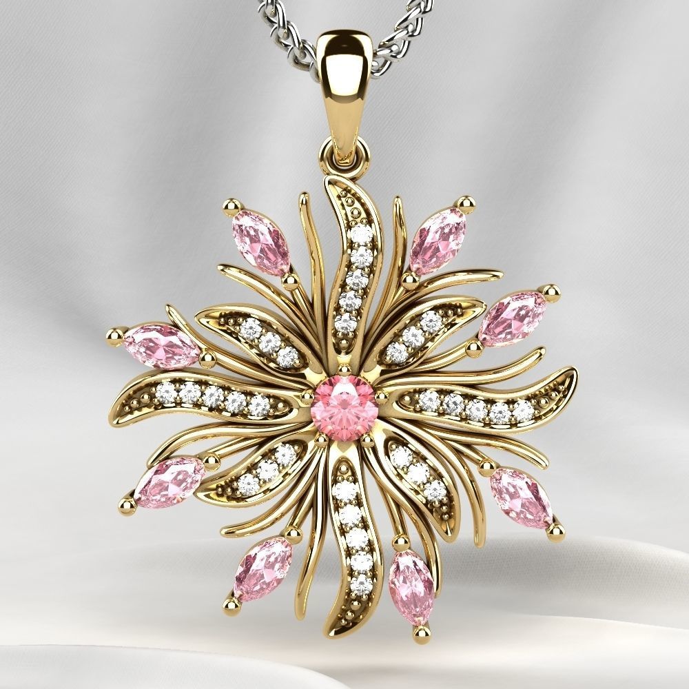 Beautiful Gold Pendant 3D print model_9