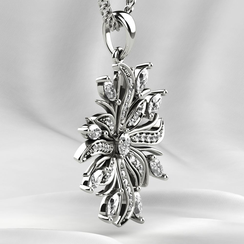 Beautiful Gold Pendant 3D print model_11