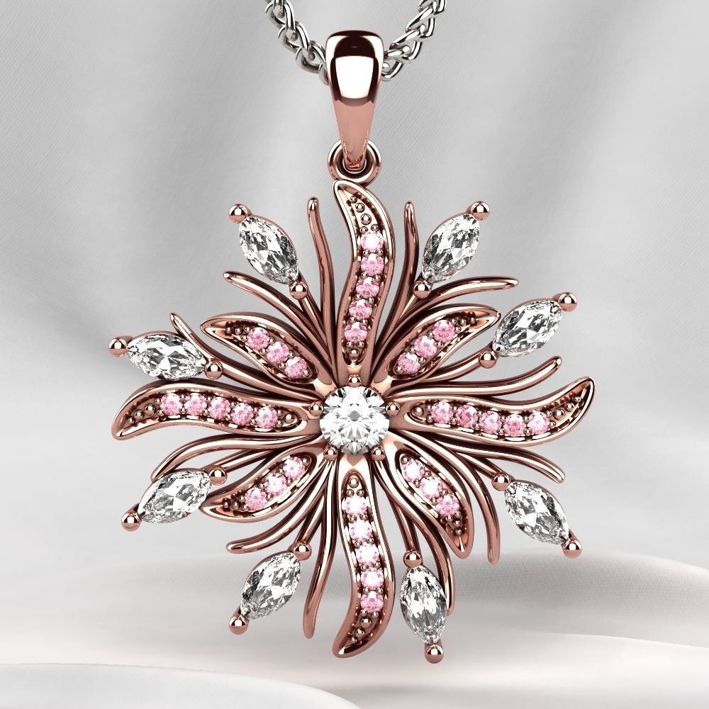 Beautiful Gold Pendant 3D print model_5