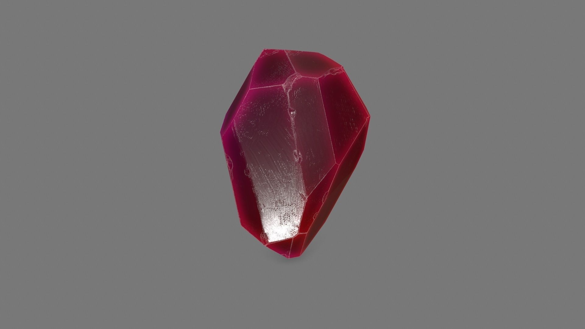 One Crystal Low-poly 3D model_7