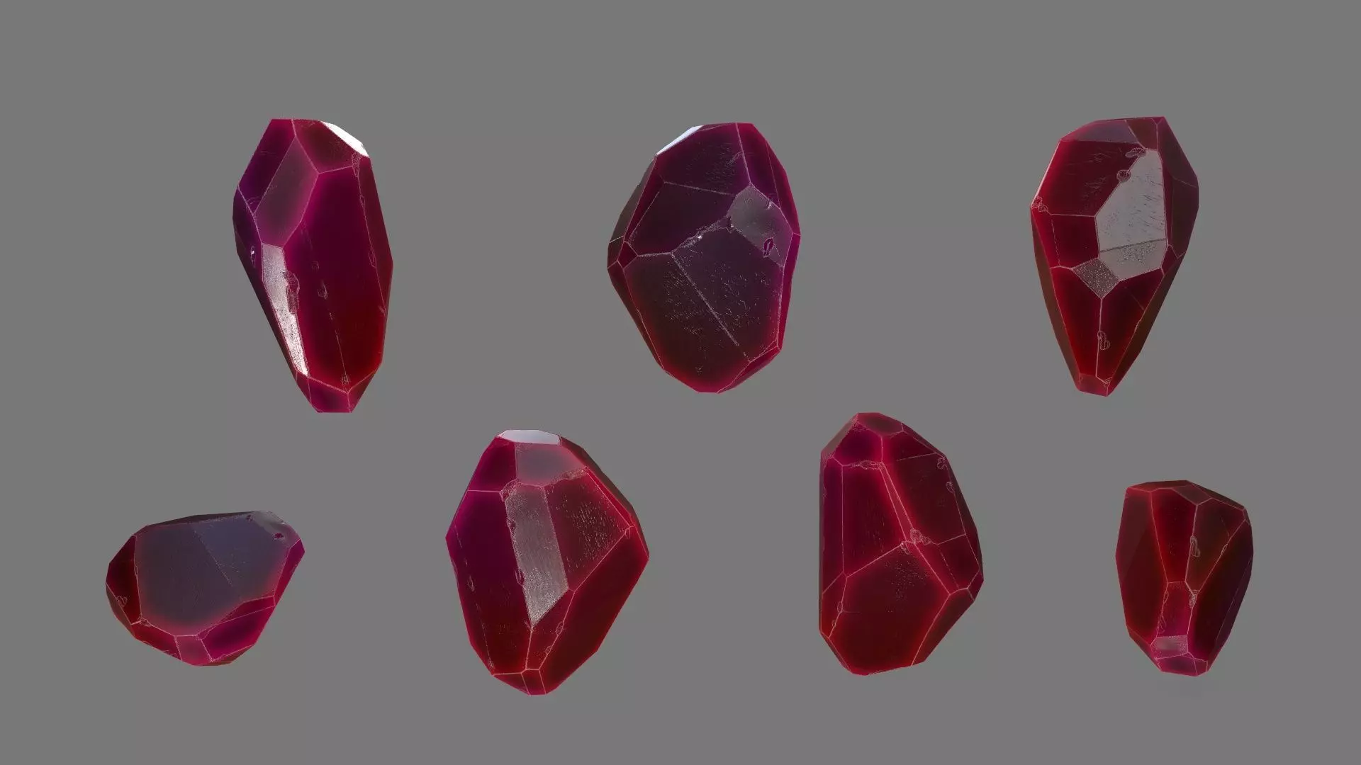 One Crystal Low-poly 3D model_0