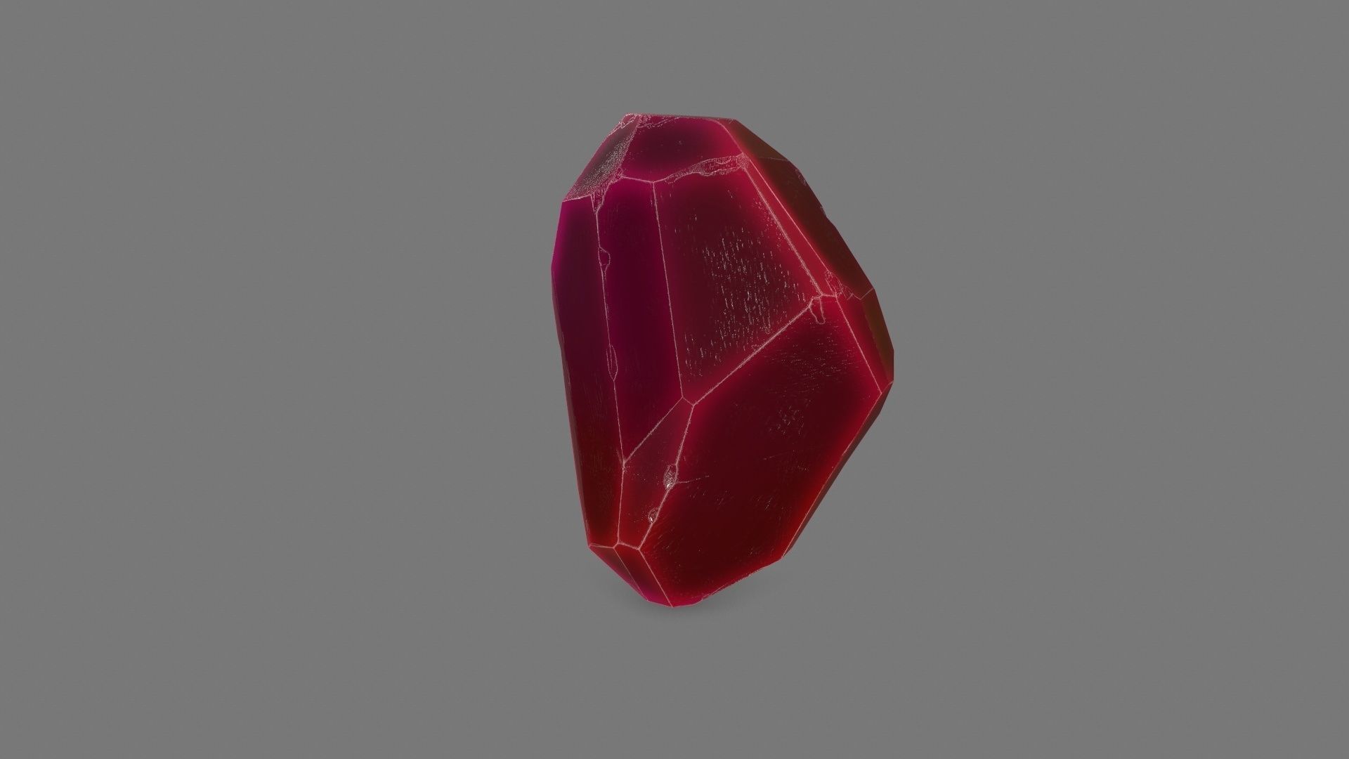 One Crystal Low-poly 3D model_6