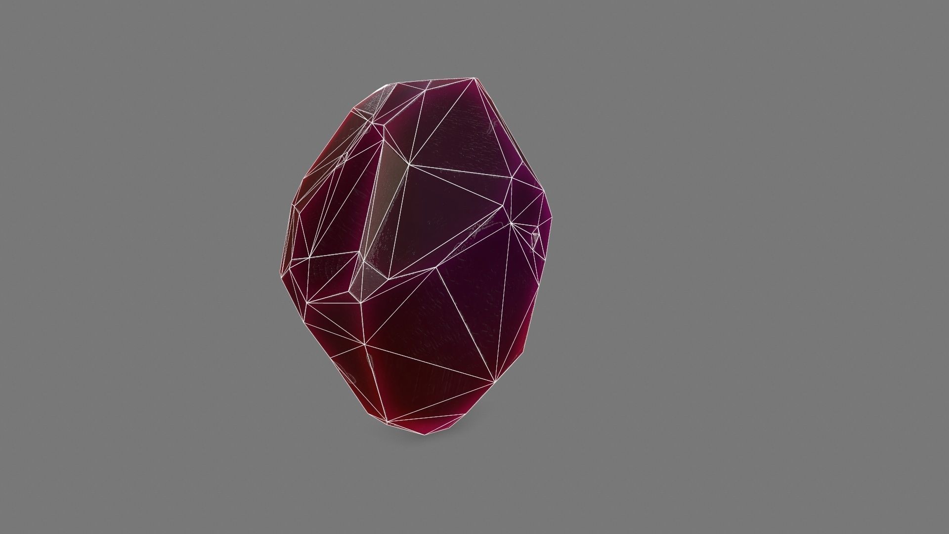 One Crystal Low-poly 3D model_2