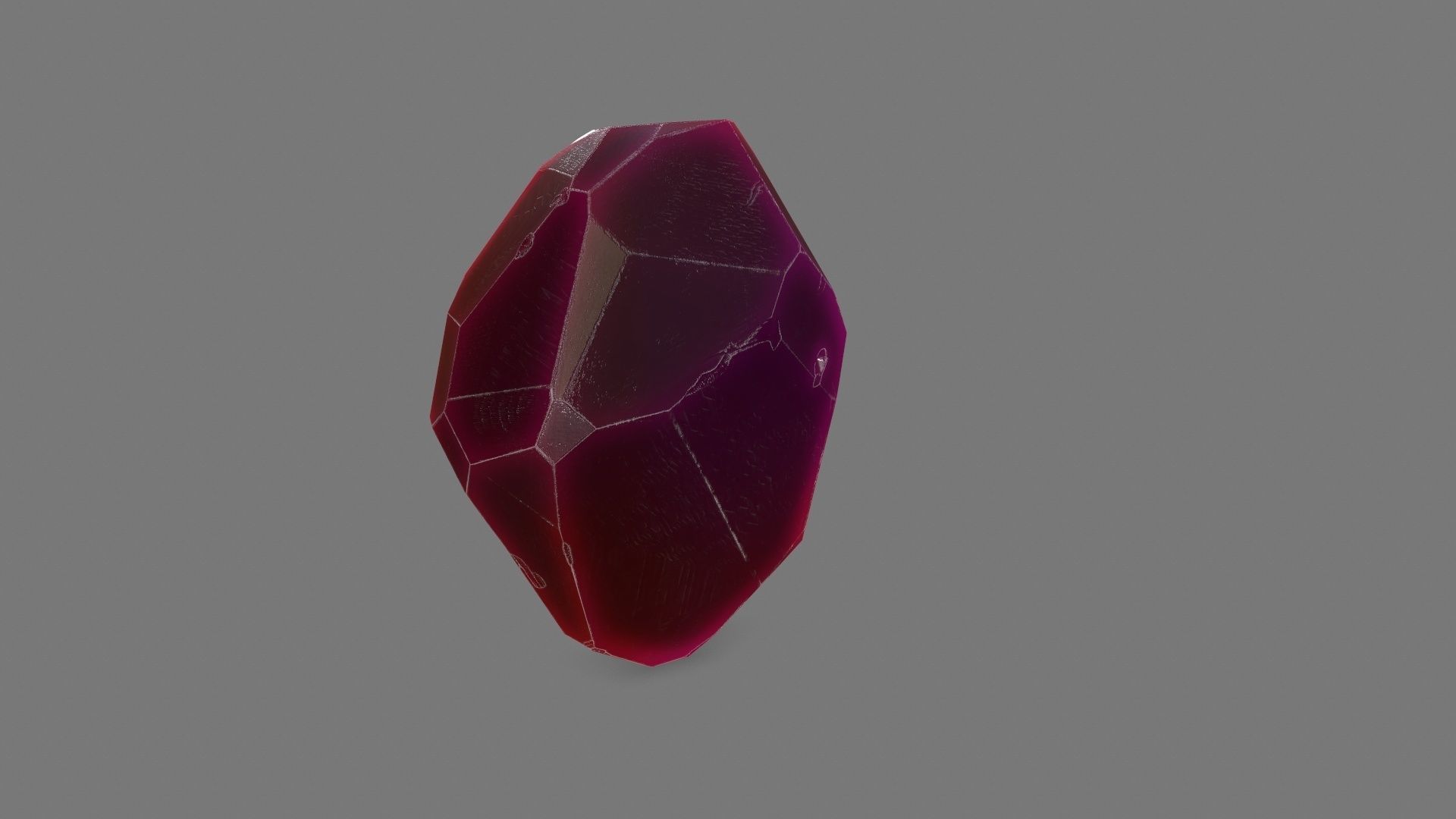 One Crystal Low-poly 3D model_4