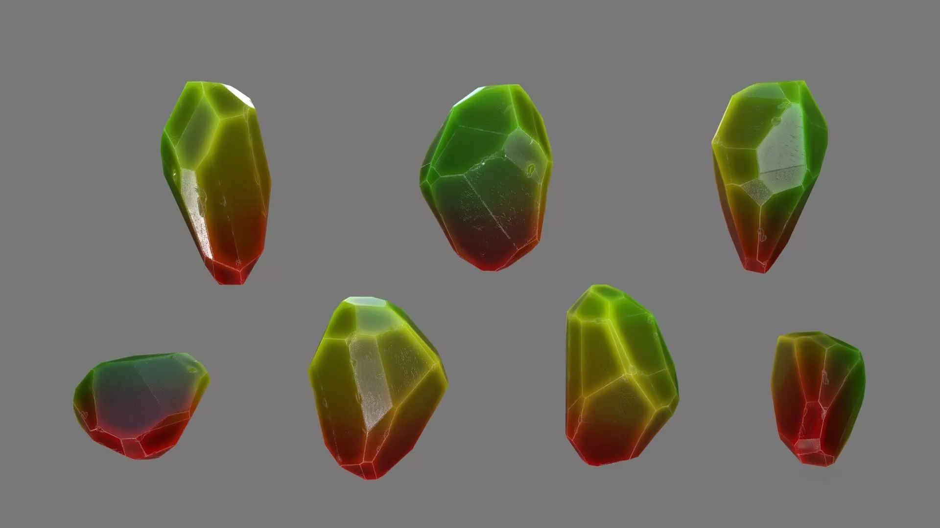 One Crystal Low-poly 3D model_0