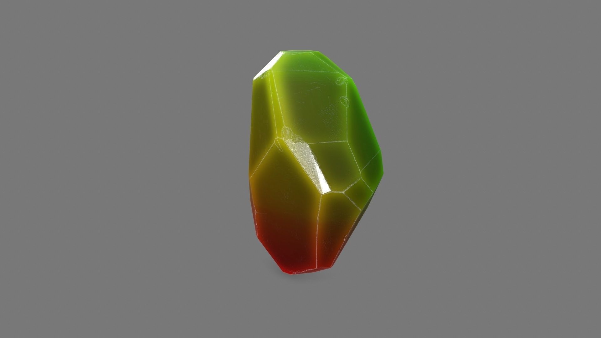 One Crystal Low-poly 3D model_2