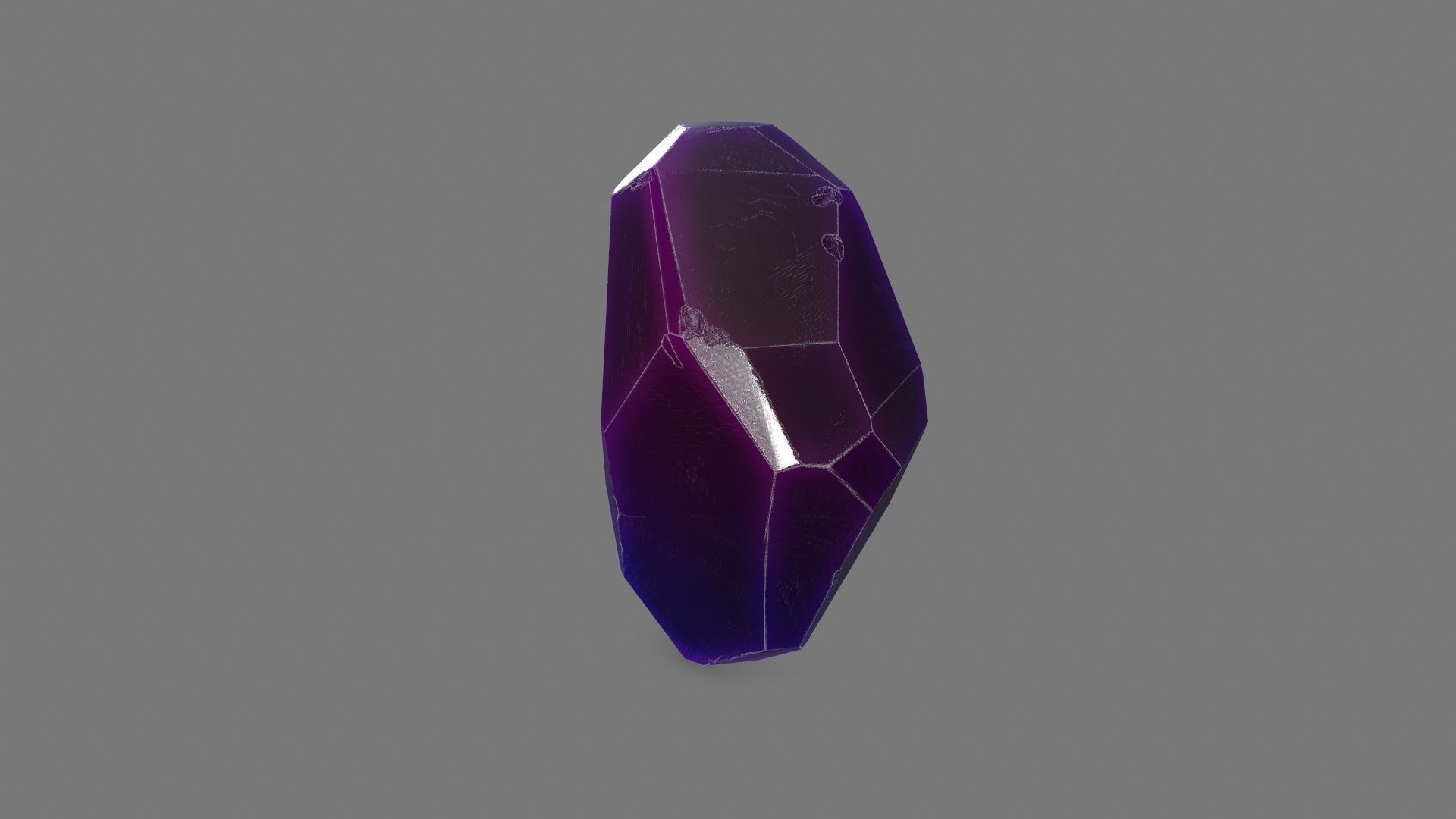 One Crystal Low-poly 3D model_2