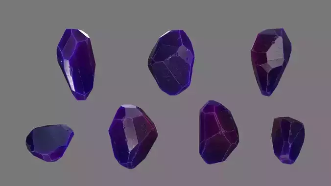 One Crystal Low-poly 3D model