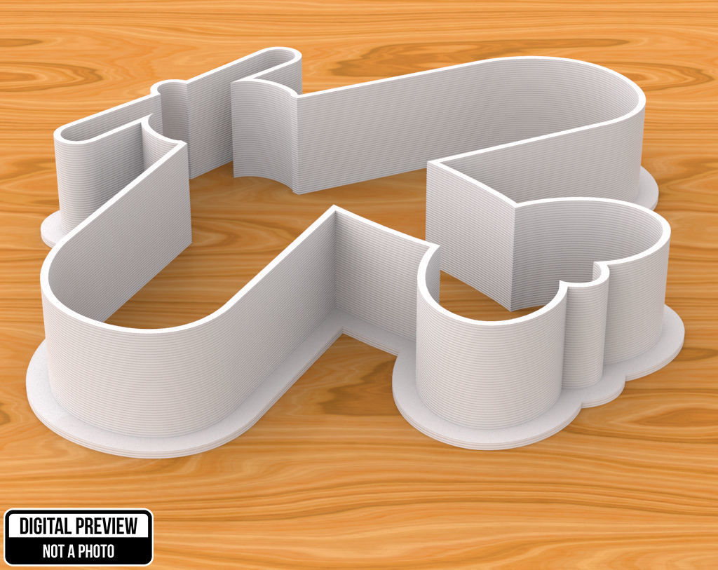 Acrobatic Aircraft Dough Fondant Cookie Cutter 3D print model_1