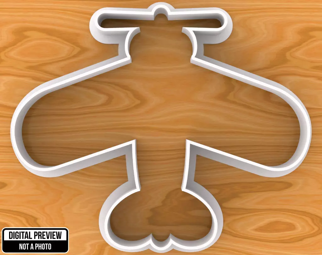 Acrobatic Aircraft Dough Fondant Cookie Cutter 3D print model_0
