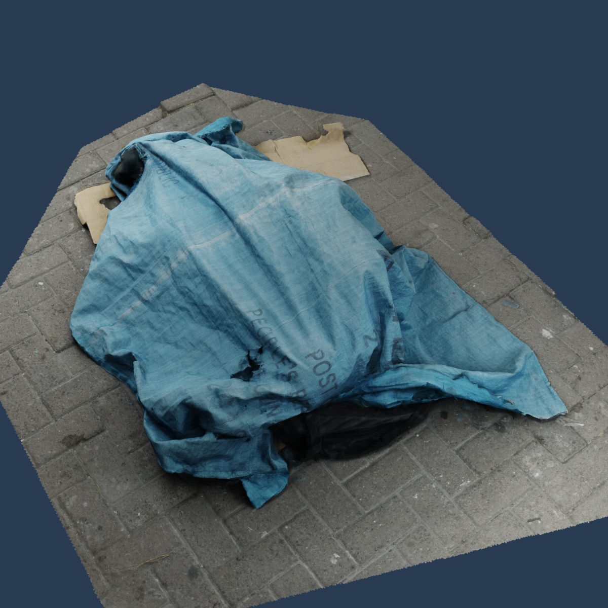 RAW 3D Scan - Rubbish tarp trash burlap canvas environment asset 3D model_5