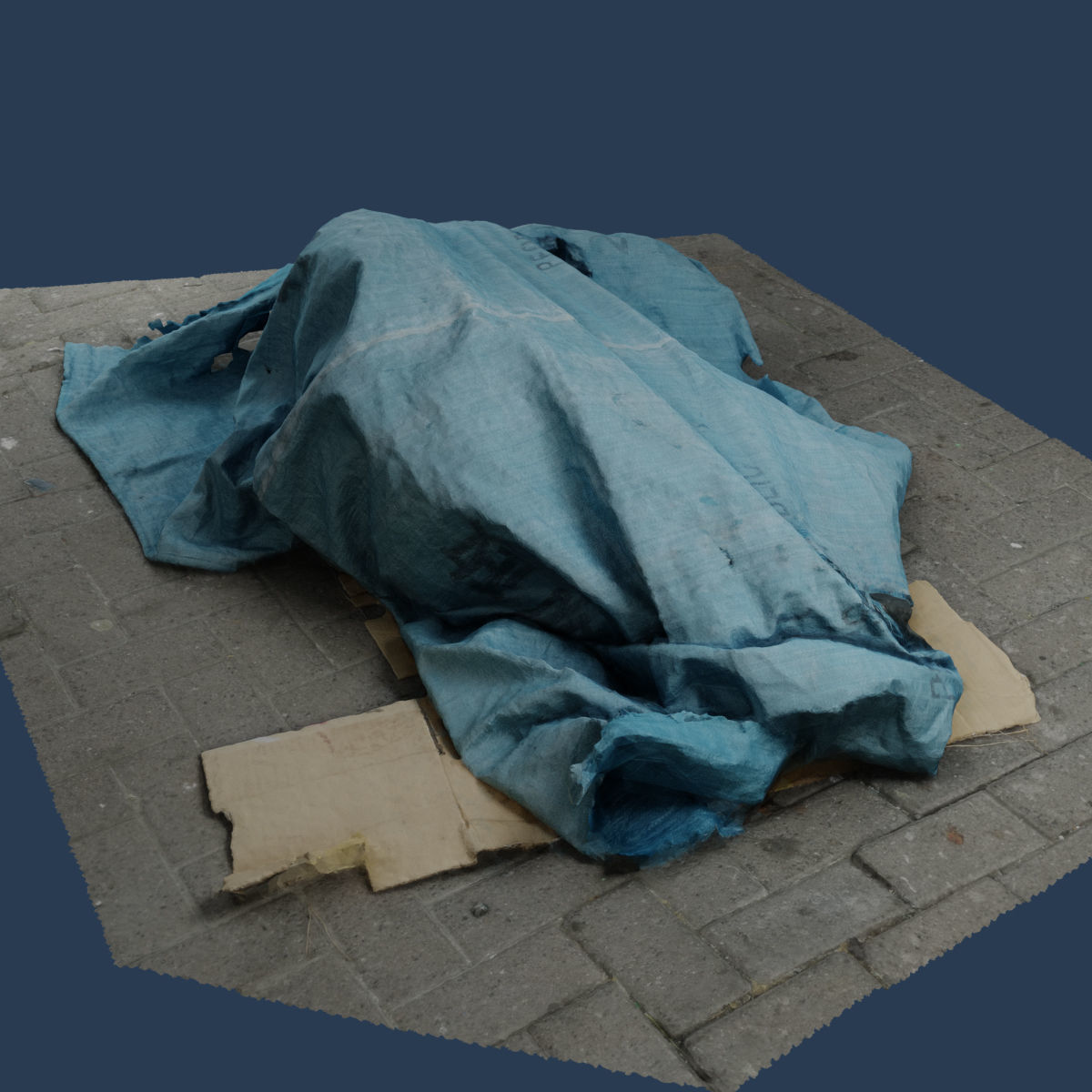 RAW 3D Scan - Rubbish tarp trash burlap canvas environment asset 3D model_6