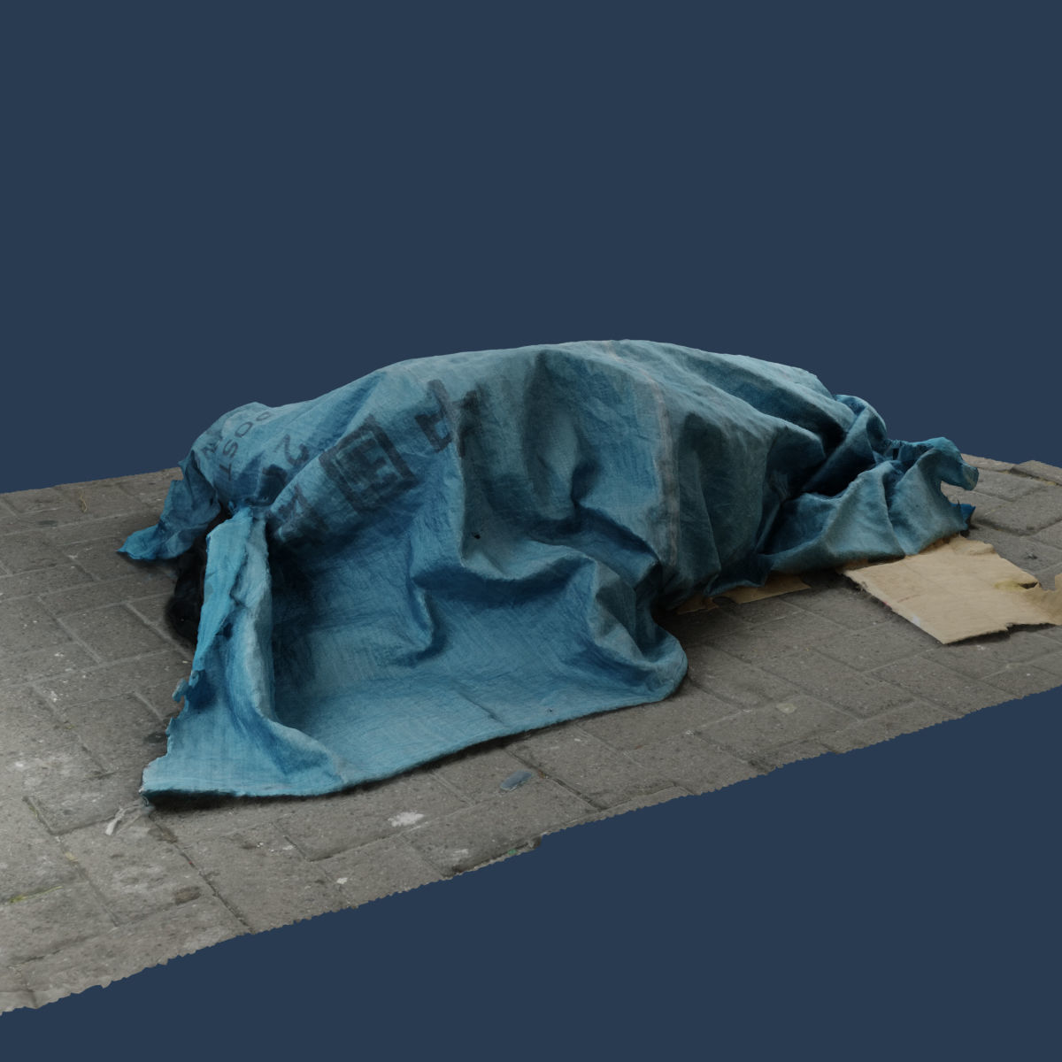 RAW 3D Scan - Rubbish tarp trash burlap canvas environment asset 3D model_1
