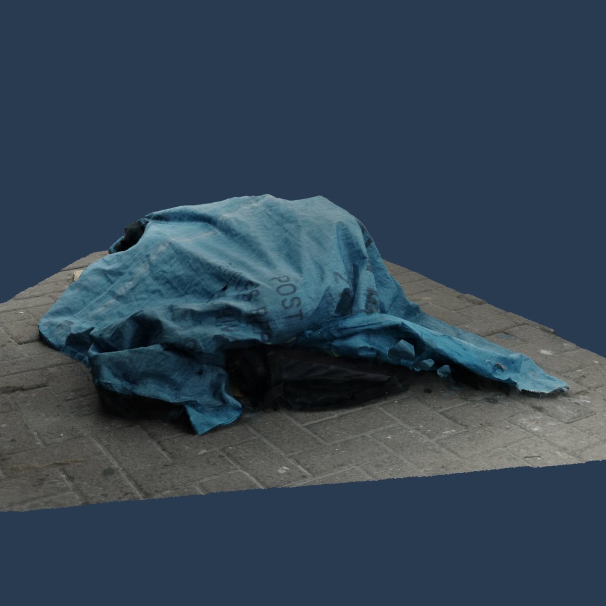 RAW 3D Scan - Rubbish tarp trash burlap canvas environment asset 3D model_3