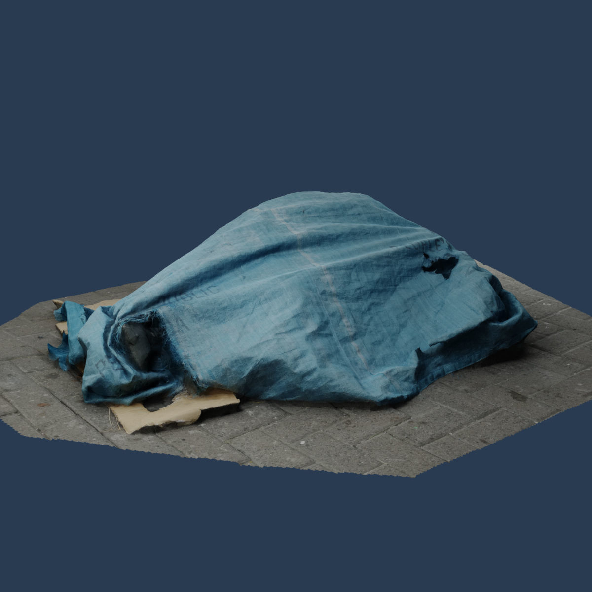 RAW 3D Scan - Rubbish tarp trash burlap canvas environment asset 3D model_4