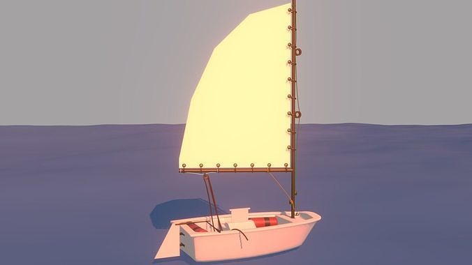 Dinghy 3d sailboat Low-poly 3D model