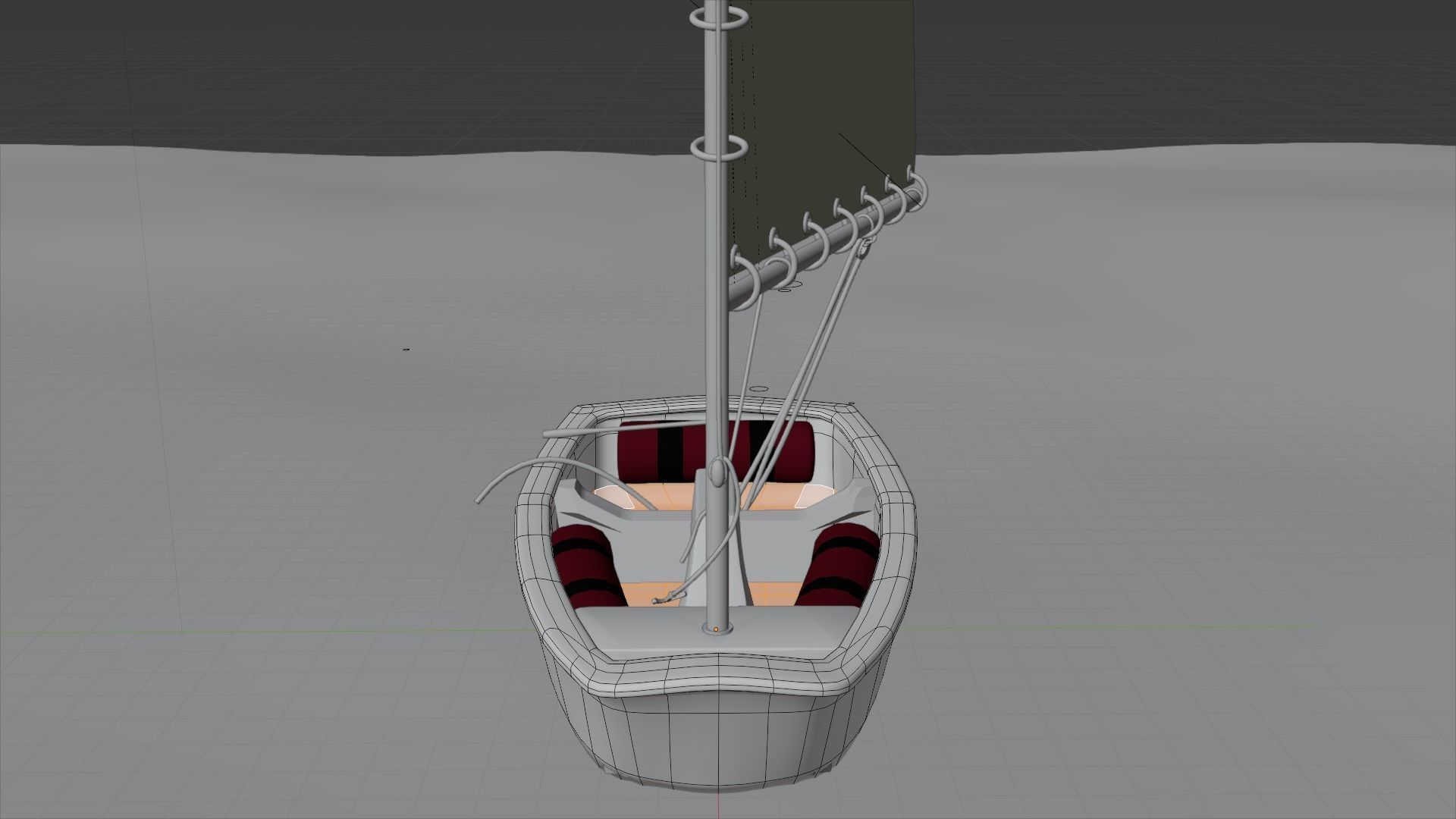 Dinghy 3d sailboat Low-poly 3D model_7